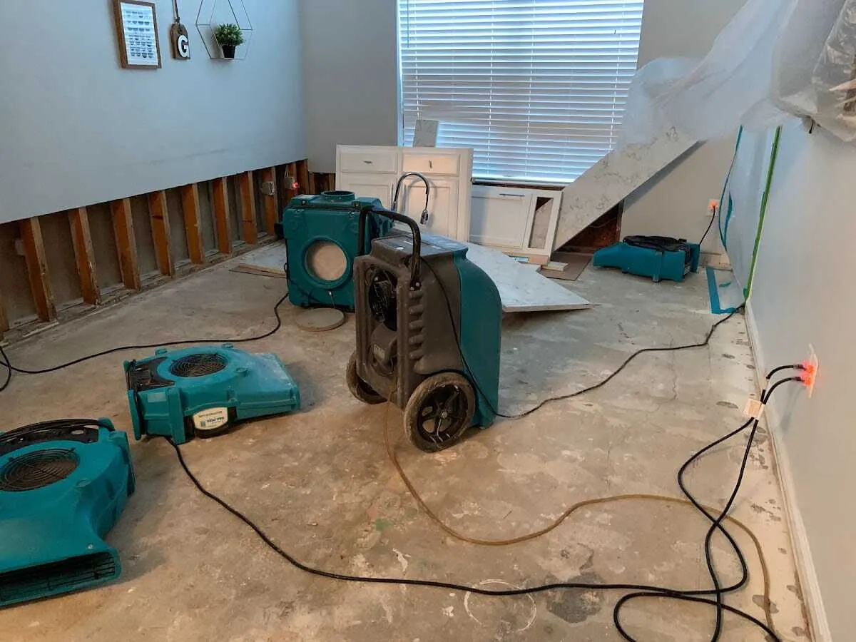 Dehumidifier in flood-cut room for Water Extraction & Removal in Sudley